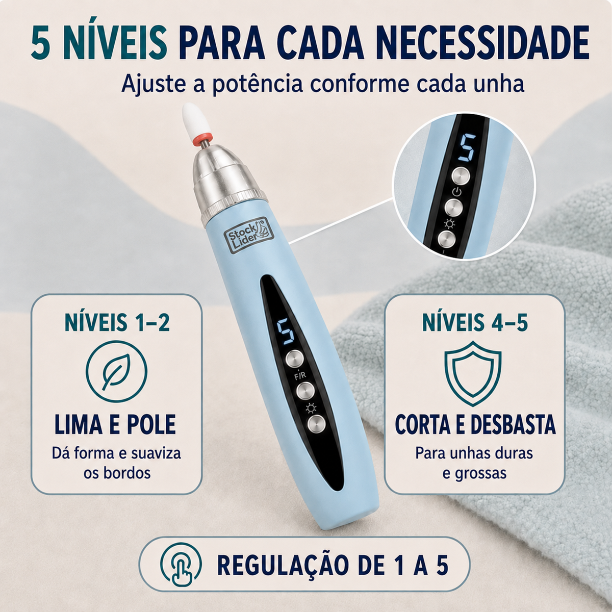 CortaLima Pro™ – Corta-Unhas e Lima Elétrica 5 em 1