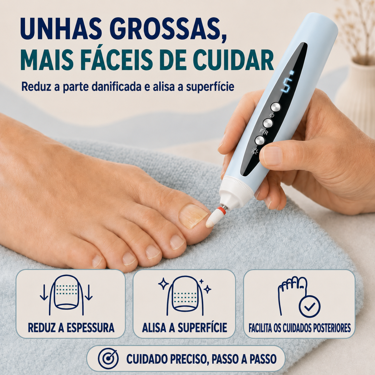 CortaLima Pro™ – Corta-Unhas e Lima Elétrica 5 em 1