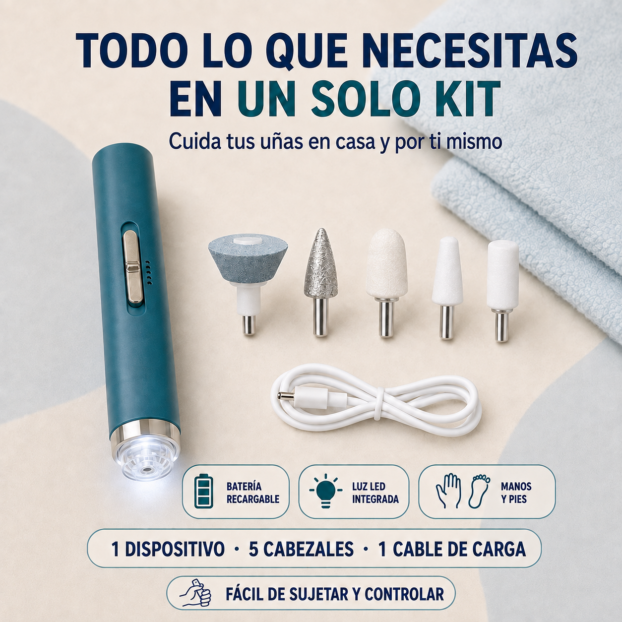 CortaLima Pro™ – Cortaúñas y Limador Eléctrico 5 en 1