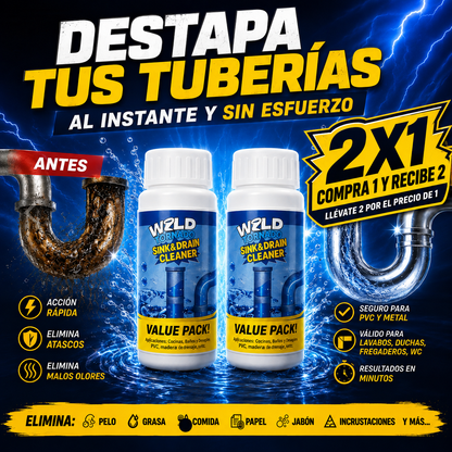 Tornado Drain™ | Polvo Desatascador de Tuberías 2X1