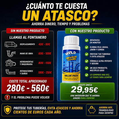 Tornado Drain™ | Polvo Desatascador de Tuberías